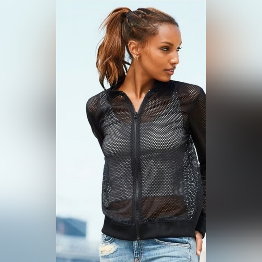 ⚡ Sale 🎁Victoria Secret Elegant Black Mesh Swim Cover-Up